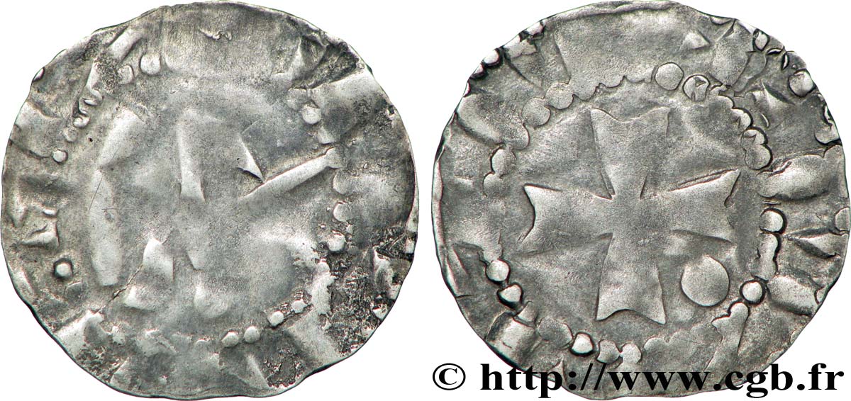 LORRAINE - COUNTY OF BAR - HENRY I THE FOWLER (IMITATION COINAGE IN HIS NAME) Denier XF