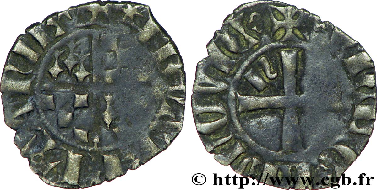 LIMOUSIN - VISCOUNTCY OF LIMOGES - JOHN III OF BRITTANY Denier XF