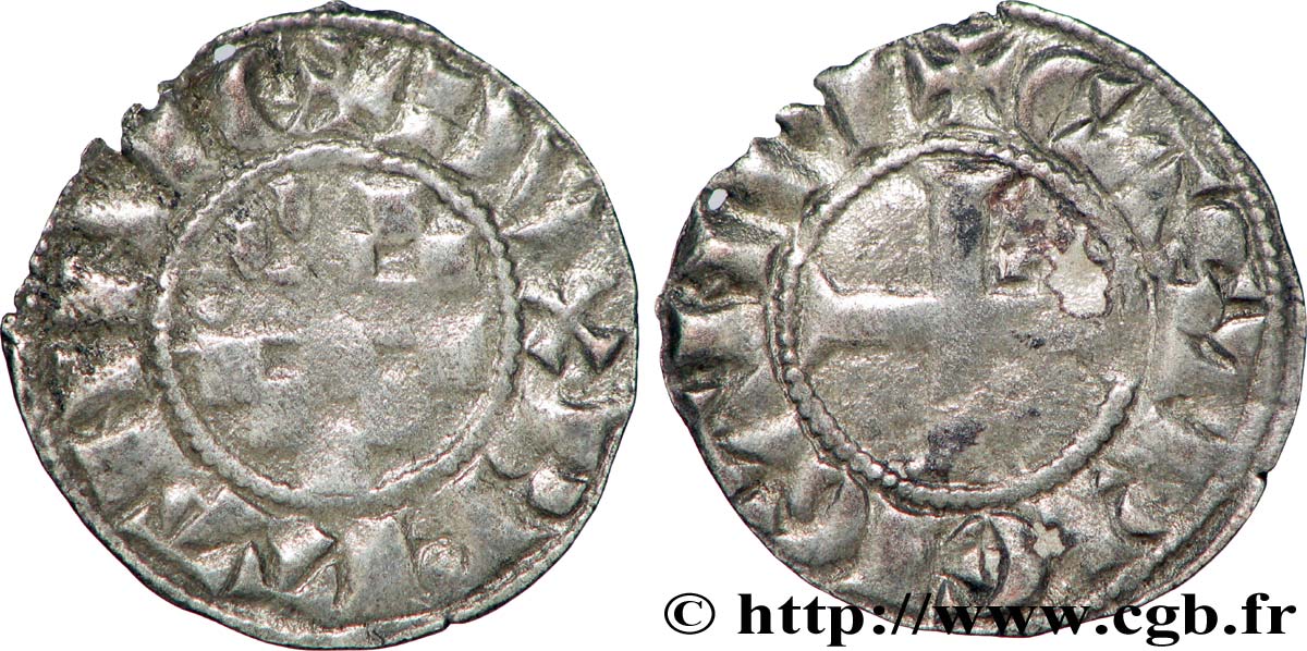 BRETAGNE - DUCHÉ DE BRETAGNE - JEAN II, ARTHUR II ET JEAN III - MONNAYAGE ANONYME Denier TTB