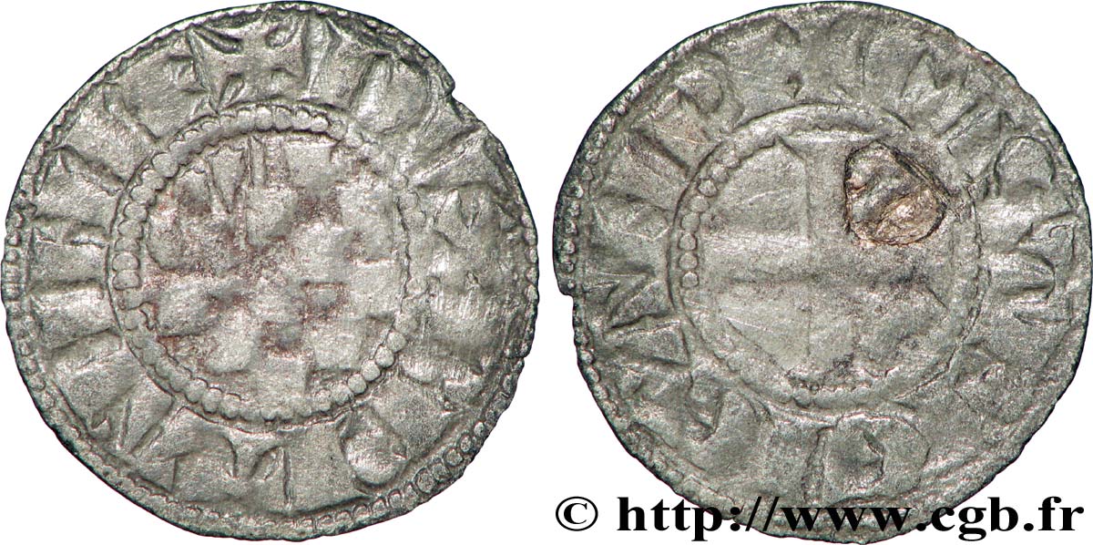BRETAGNE - DUCHÉ DE BRETAGNE - JEAN II, ARTHUR II ET JEAN III - MONNAYAGE ANONYME Denier TTB