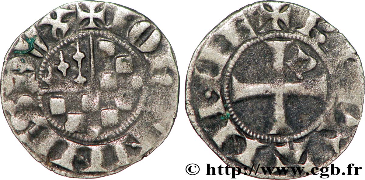 BRETAGNE - DUCHÉ DE BRETAGNE - JEAN II Denier TTB