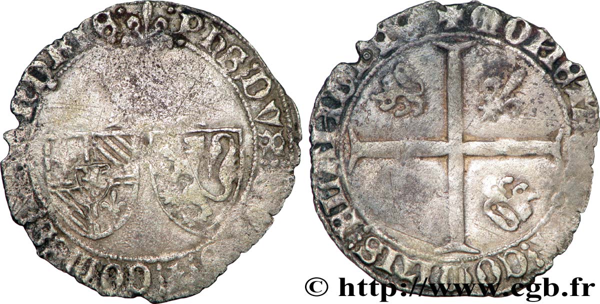 FLANDRE - COMTÉ DE FLANDRE - PHILIPPE LE BON Double gros dit &nbsp;Vierlander&nbsp; TB+