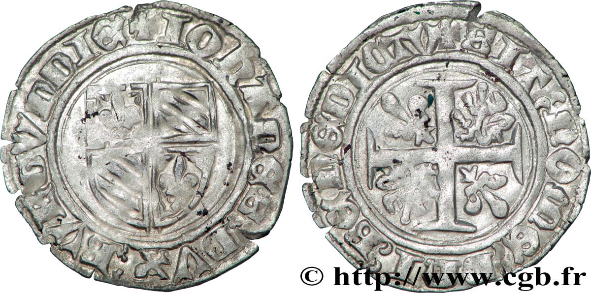 BOURGOGNE - DUCHÉ DE BOURGOGNE - JEAN SANS PEUR Grand blanc TTB+