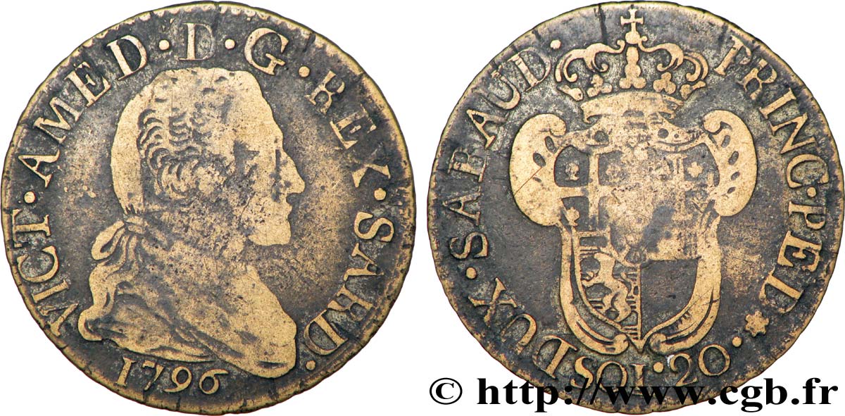 SABOYA - DUCADO DE SABOYA - VÍCTOR AMADEO III 20 sols (20 soldi) BC