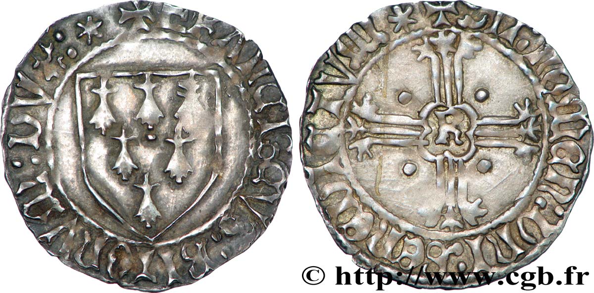 BRETAGNE - DUCHÉ DE BRETAGNE - FRANÇOIS II Gros à l&nbsp;écu TTB+