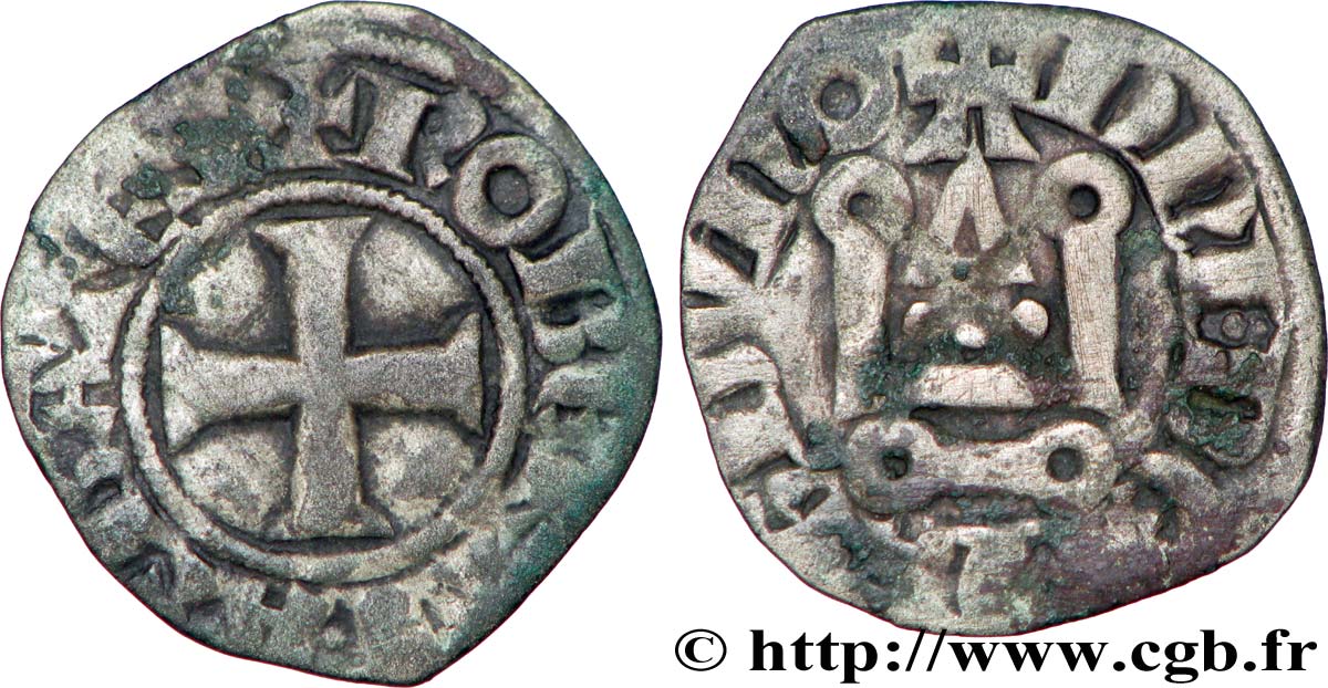 BERRY - MEHUN-SUR-YÈVRE - ROBERT III D ARTOIS Denier MBC