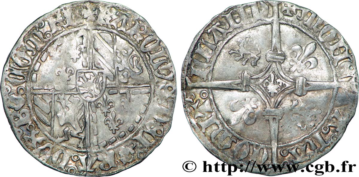 FLANDRE - COMTÉ DE FLANDRE - CHARLES LE TÉMÉRAIRE Double gros dit &nbsp;Vierlander&nbsp; TTB
