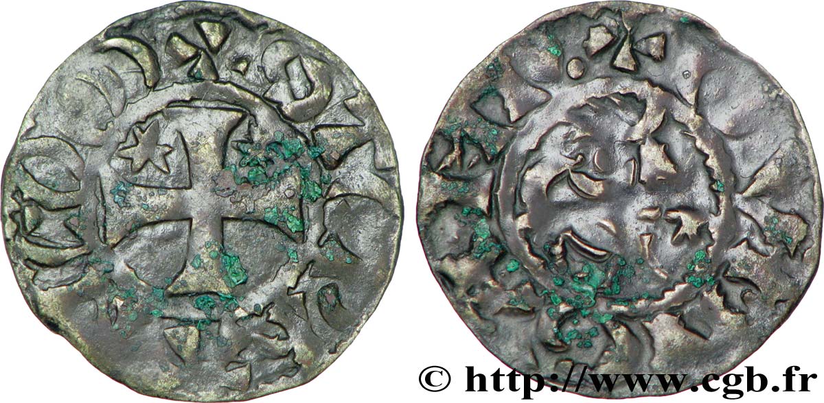 BRITTANY - COUNTY OF PENTHIÈVRE - ANONYMOUS. Coinage minted in the name of Etienne I  Denier XF