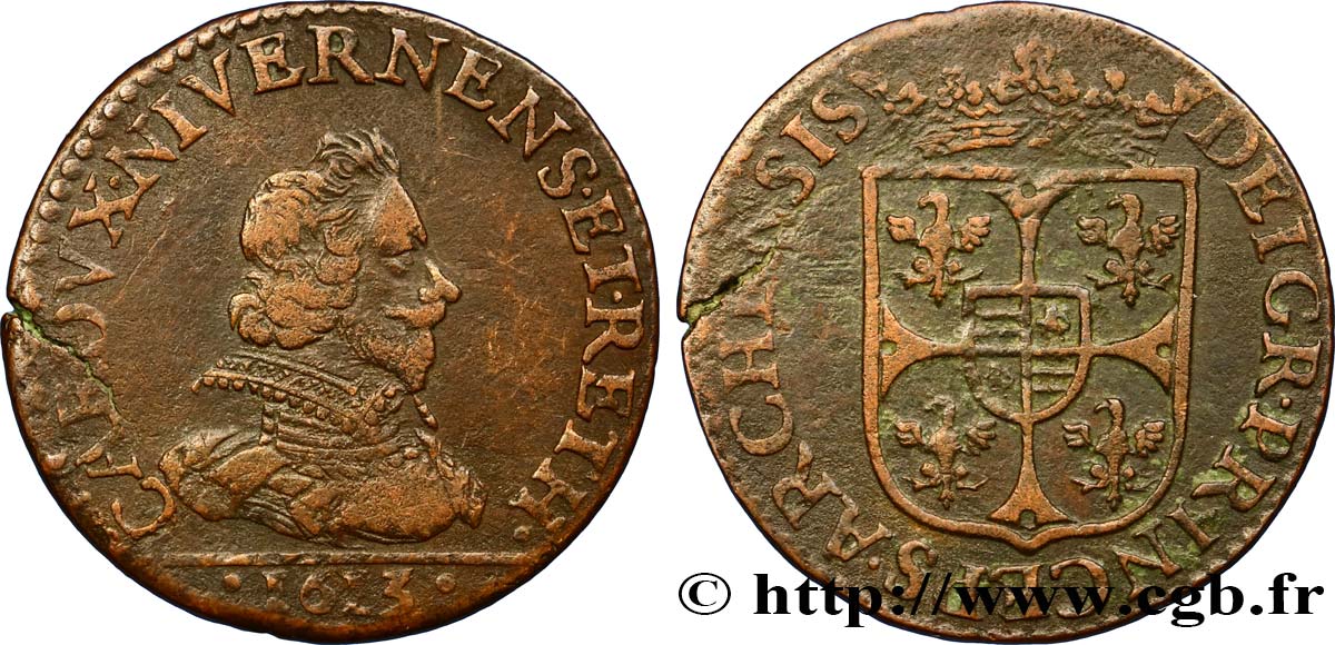 ARDENNES - PRINCIPAUTY OF ARCHES-CHARLEVILLE - CHARLES I OF GONZAGUE Liard, type 3B fSS