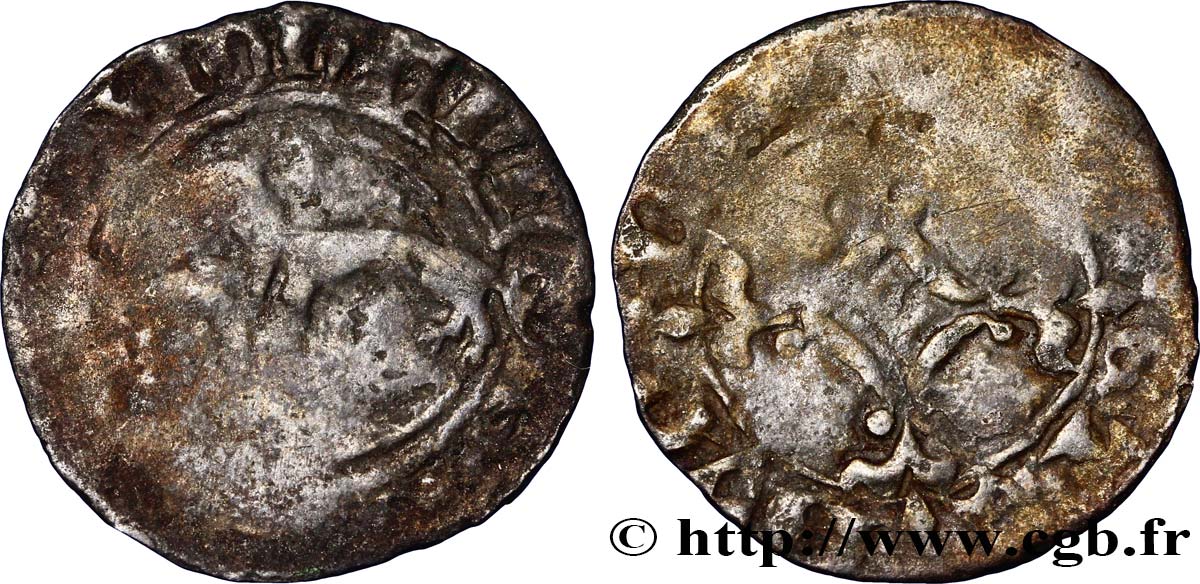 DUCHY OF BRITTANY - JEAN IV OF MONTFORT Double denier MB