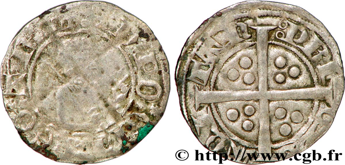DUCHY OF AQUITANY - EDWARD THE BLACK PRINCE Sterling, deuxième type fSS/SS
