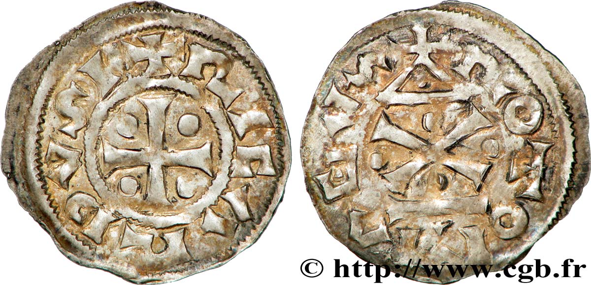 NORMANDY - DUCHY OF NORMANDY - RICHARD I Denier, type  au fronton  AU