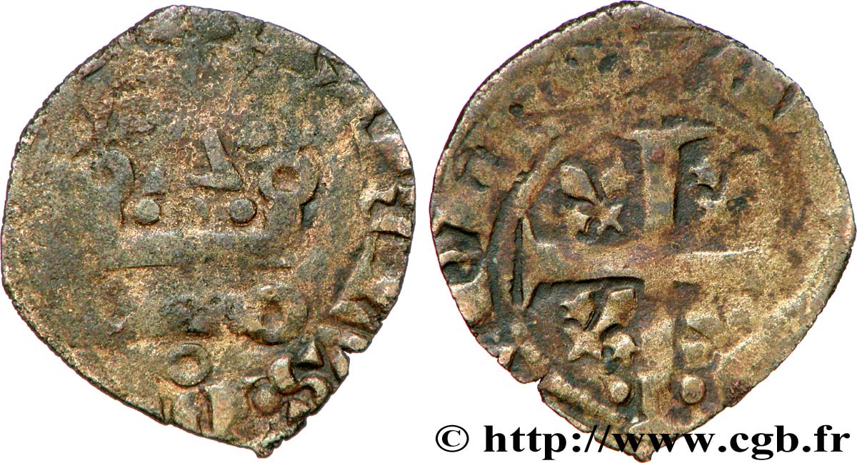 DUCHY OF BRITTANY - CHARLES OF BLOIS Double denier BC