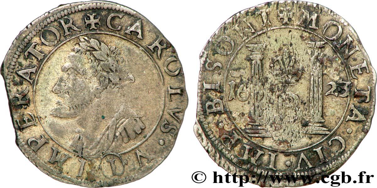 TOWN OF BESANCON - COINAGE STRUCK IN THE NAME OF CHARLES V Gros XF