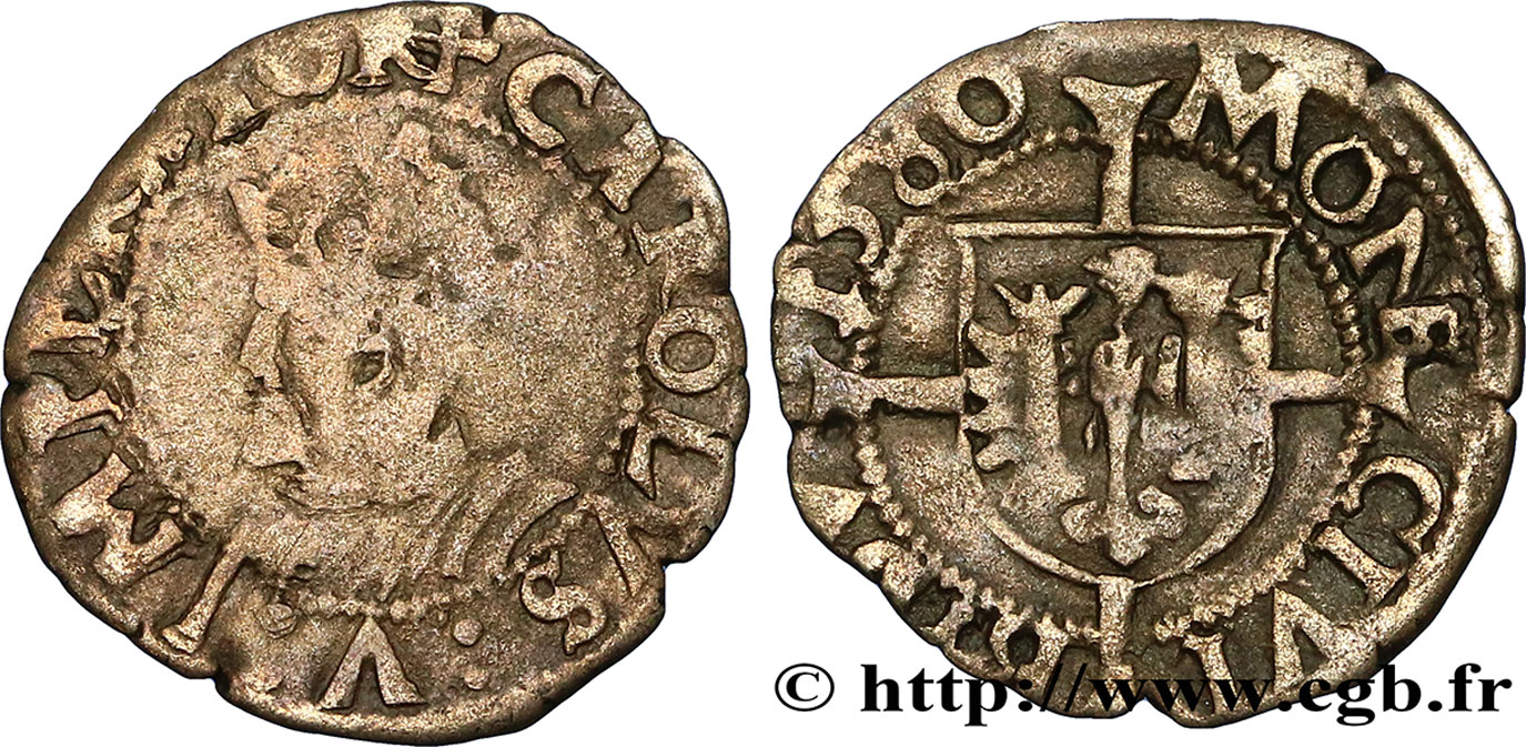 TOWN OF BESANCON - COINAGE STRUCK IN THE NAME OF CHARLES V Blanc F/XF