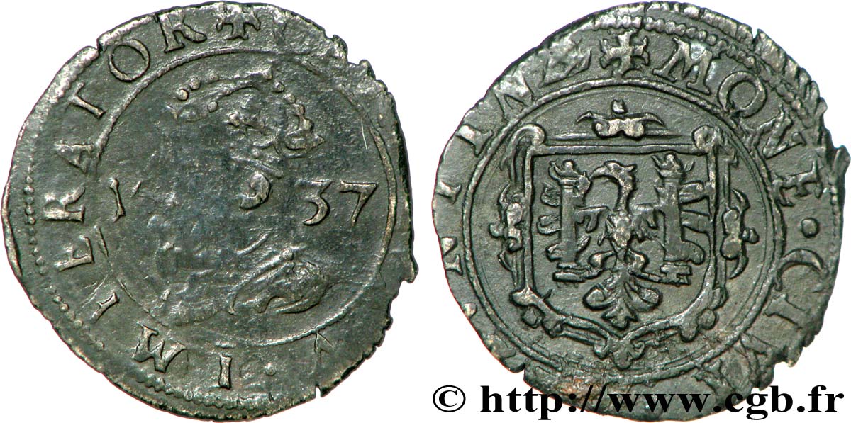 TOWN OF BESANCON - COINAGE STRUCK IN THE NAME OF CHARLES V Carolus AU