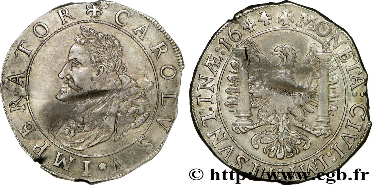 TOWN OF BESANCON - COINAGE STRUCK IN THE NAME OF CHARLES V Demi-daldre AU
