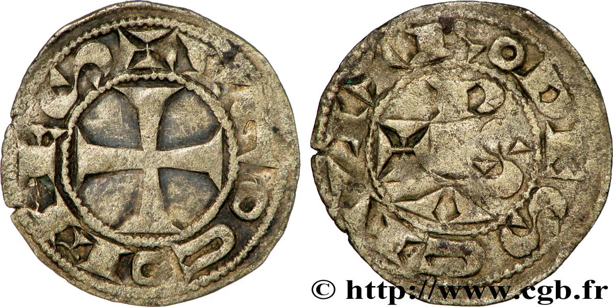 LANGUEDOC - COMTÉ DE RODEZ - HUGUES II et HUGUES III Denier TB+