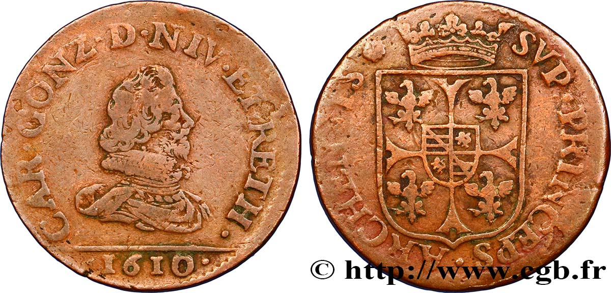ARDENNES - PRINCIPAUTY OF ARCHES-CHARLEVILLE - CHARLES I OF GONZAGUE Liard, type 3A BC