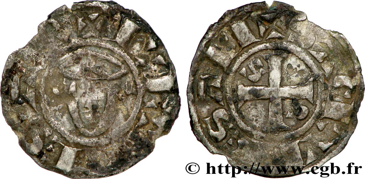 COUNTY OF SANCERRE - GUILLAUME III OR LOUIS I Denier q.BB