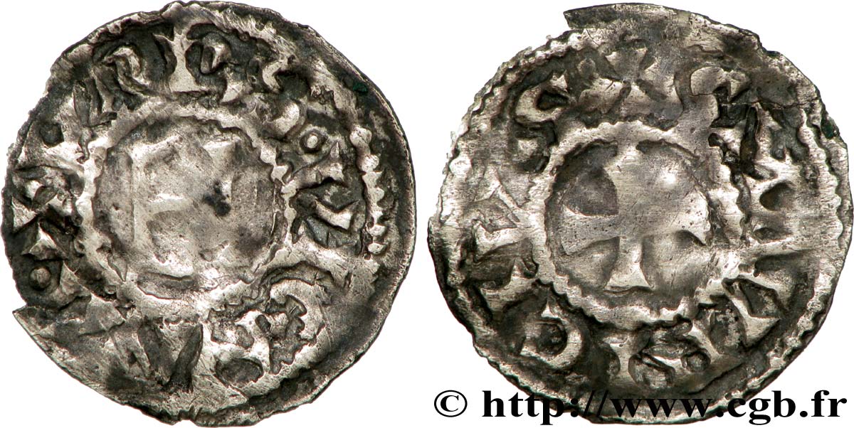 DAUPHINÉ - ARCHBISHOPRIC OF VIENNE - ANONYMOUS Denier anonyme ou viennois au monogramme d Henri III le Noir VF