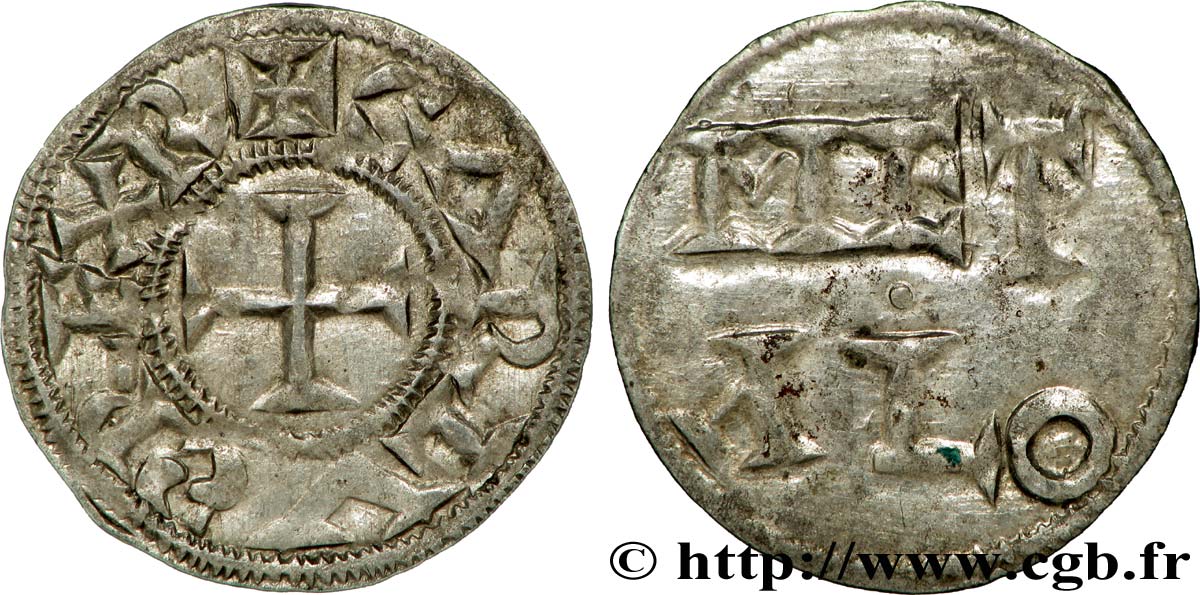 POITOU - COUNTY OF POITOU - COINAGE IMMOBILIZED IN THE NAME OF CHARLES II THE BALD Denier AU