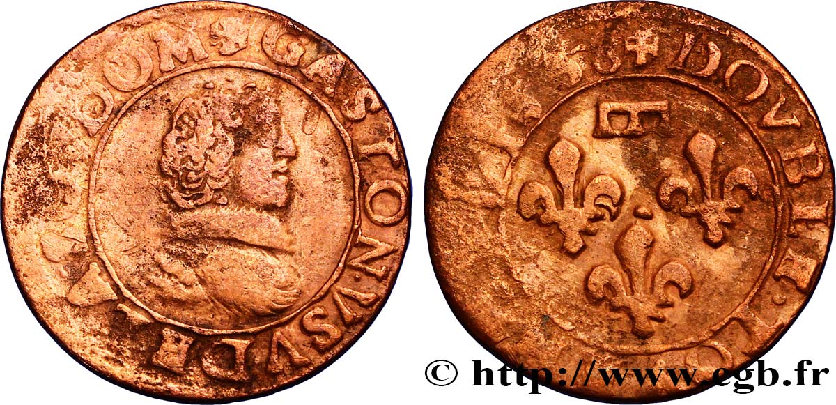 PRINCIPAUTY OF DOMBES - GASTON OF ORLEANS Double tournois, type 8 BC