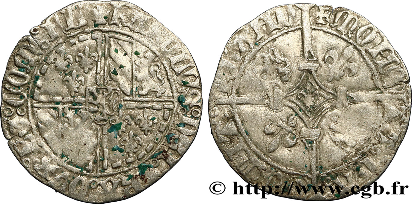 FLANDRE - COMTÉ DE FLANDRE - CHARLES LE TÉMÉRAIRE Double gros dit &nbsp;Vierlander&nbsp; TB