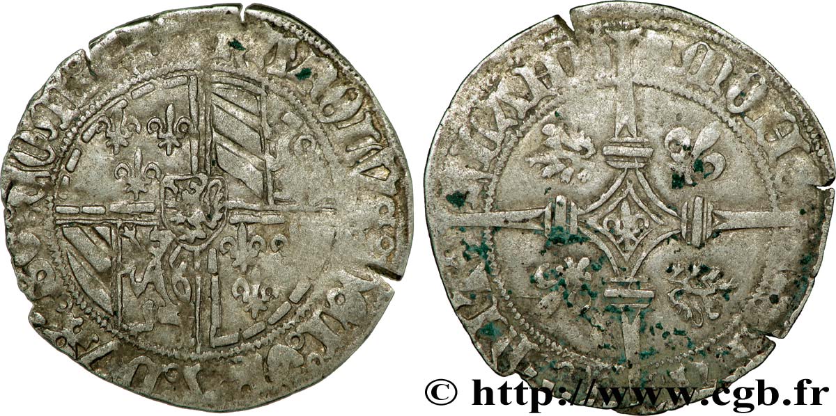 FLANDERS - COUNTY OF FLANDERS - CHARLES THE BOLD Double gros dit  Vierlander  VF/VF