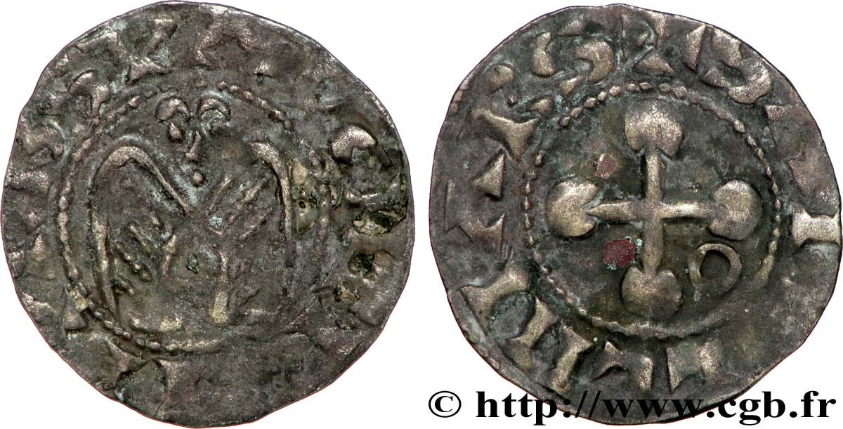 DAUPHINÉ - BISHOP OF VALENCE - ANONYMOUS COINAGE Denier XF