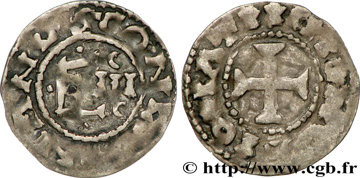 BRETAGNE - DUCHÉ DE BRETAGNE - CONAN II Denier TTB