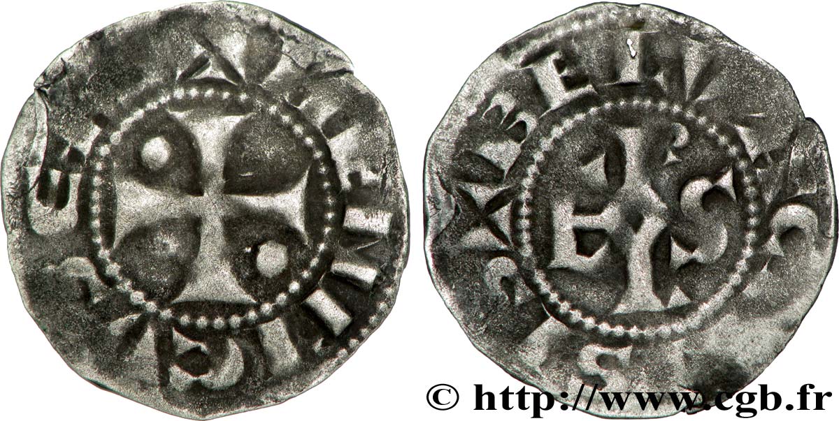 PICARDY - BISHOPRIC OF BEAUVAIS - HENRY OF FRANCE Denier XF