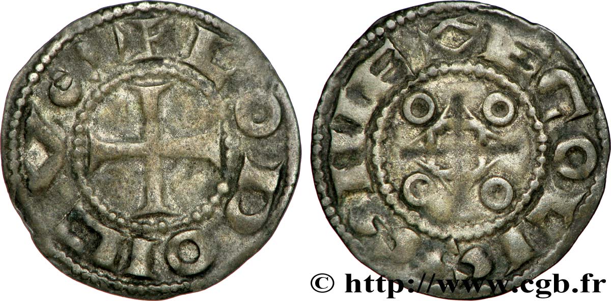 ANGOUMOIS - COMTÉ D ANGOULÊME, au nom de Louis IV d Outremer (936-954) Denier anonyme MBC+/EBC
