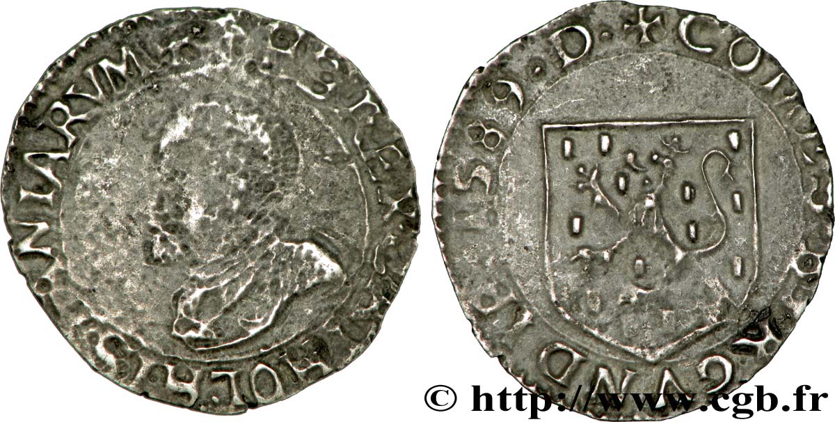 COUNTY OF BURGUNDY - PHILIP II OF SPAIN Carolus XF/AU