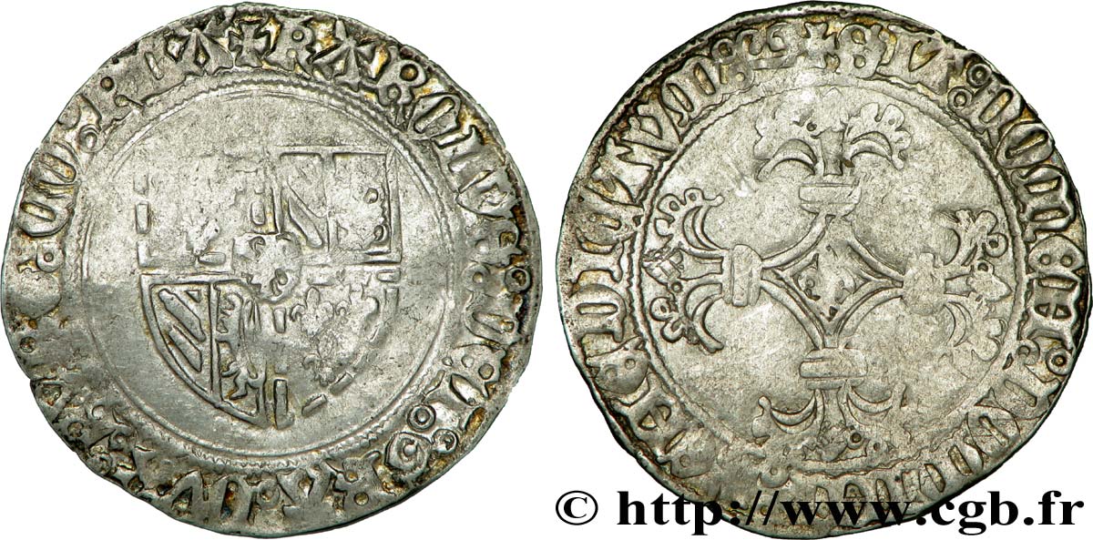 FLANDERS - COUNTY OF FLANDERS - CHARLES THE BOLD Double patard VF