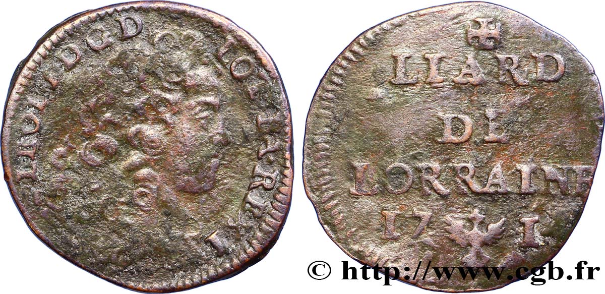LORRAINE - DUCHÉ DE LORRAINE - LÉOPOLD Ier Liard TB+