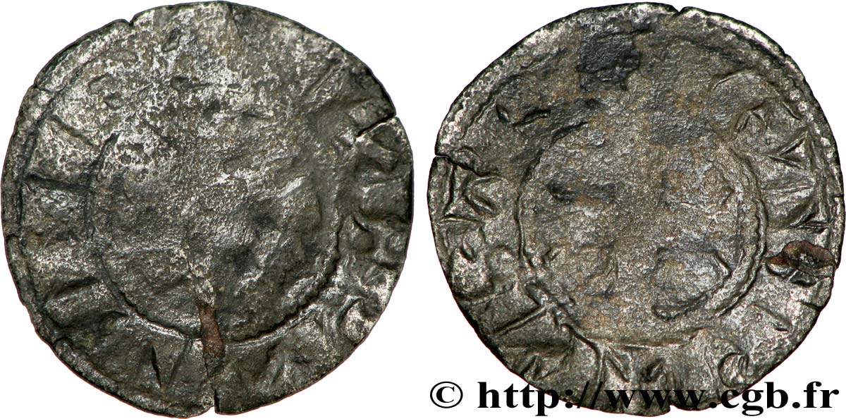 BRETAGNE - DUCHÉ DE BRETAGNE - JEAN II, ARTHUR II ET JEAN III - MONNAYAGE ANONYME Denier TB