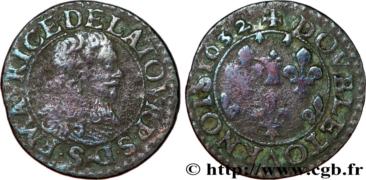 PRINCIPAUTY OF SEDAN - FREDERIC-MAURICE DE LA TOUR D AUVERGNE Double tournois, type 10 (petite collerette/petite tour) q.BB