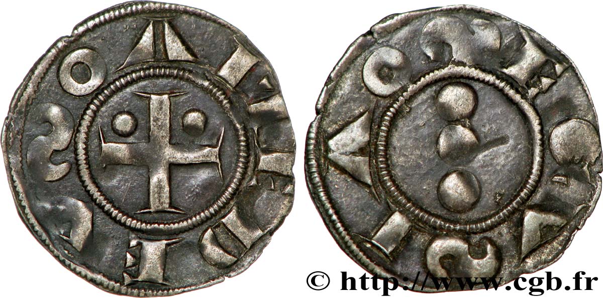 SAVOIE - COMTÉ DE SAVOIE - AMÉDÉE III Denier sécusien (1er type) XF