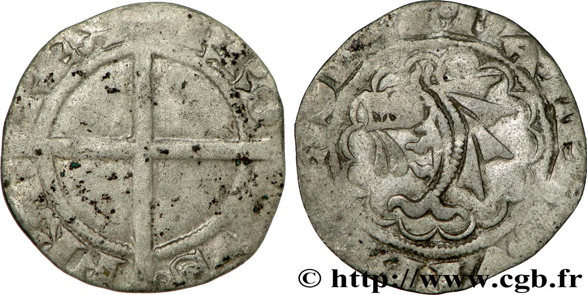 DAUPHINÉ - DAUPHINS DU VIENNOIS - CHARLES VII Denier ? dentillé TB