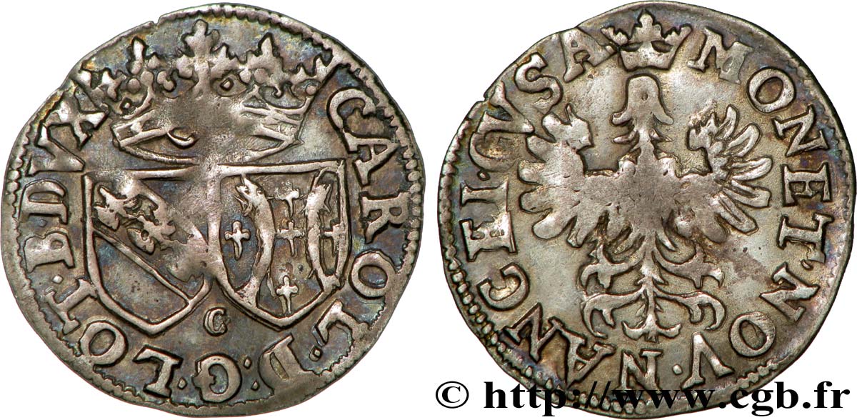 LORRAINE - DUCHÉ DE LORRAINE - CHARLES III LE GRAND DUC Denier ou demi-gros lorrain SUP