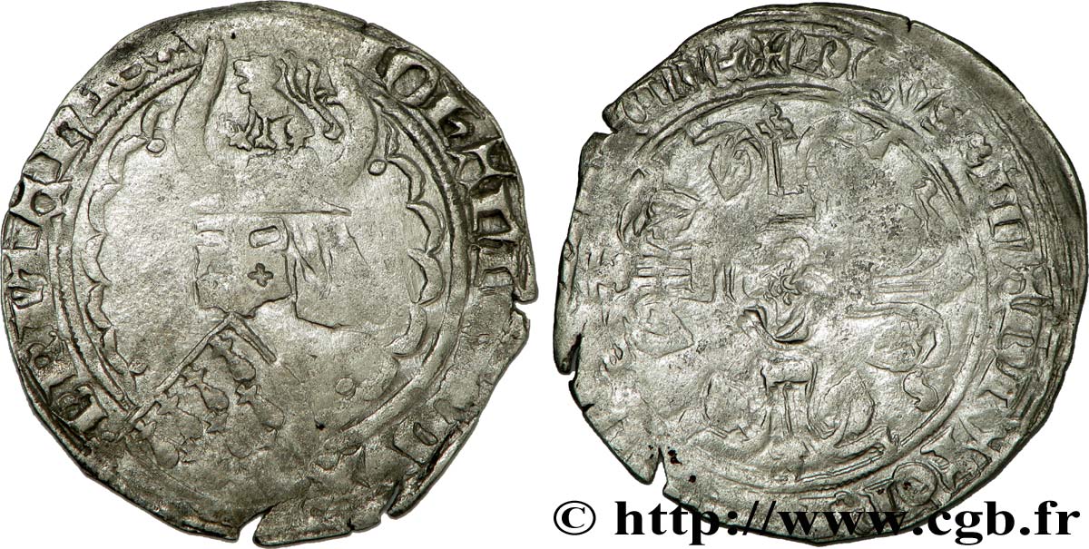 BRITTANY - DUCHY OF BRITTANY - JOHN IV OF MONTFORT Gros, 1er type VF
