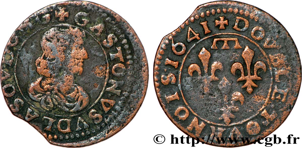 DOMBES - PRINCIPAUTÉ DE DOMBES - GASTON D ORLÉANS Double tournois, type 16 TB+
