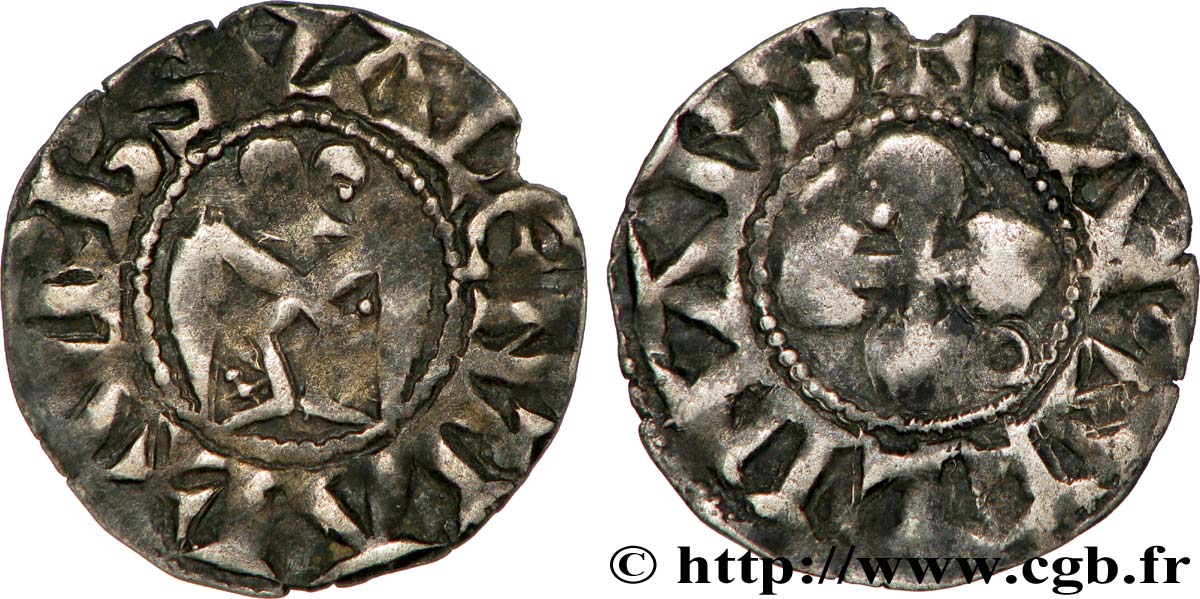 BISCHOP OF VALENCE - ANONYMOUS COINAGE Denier VF