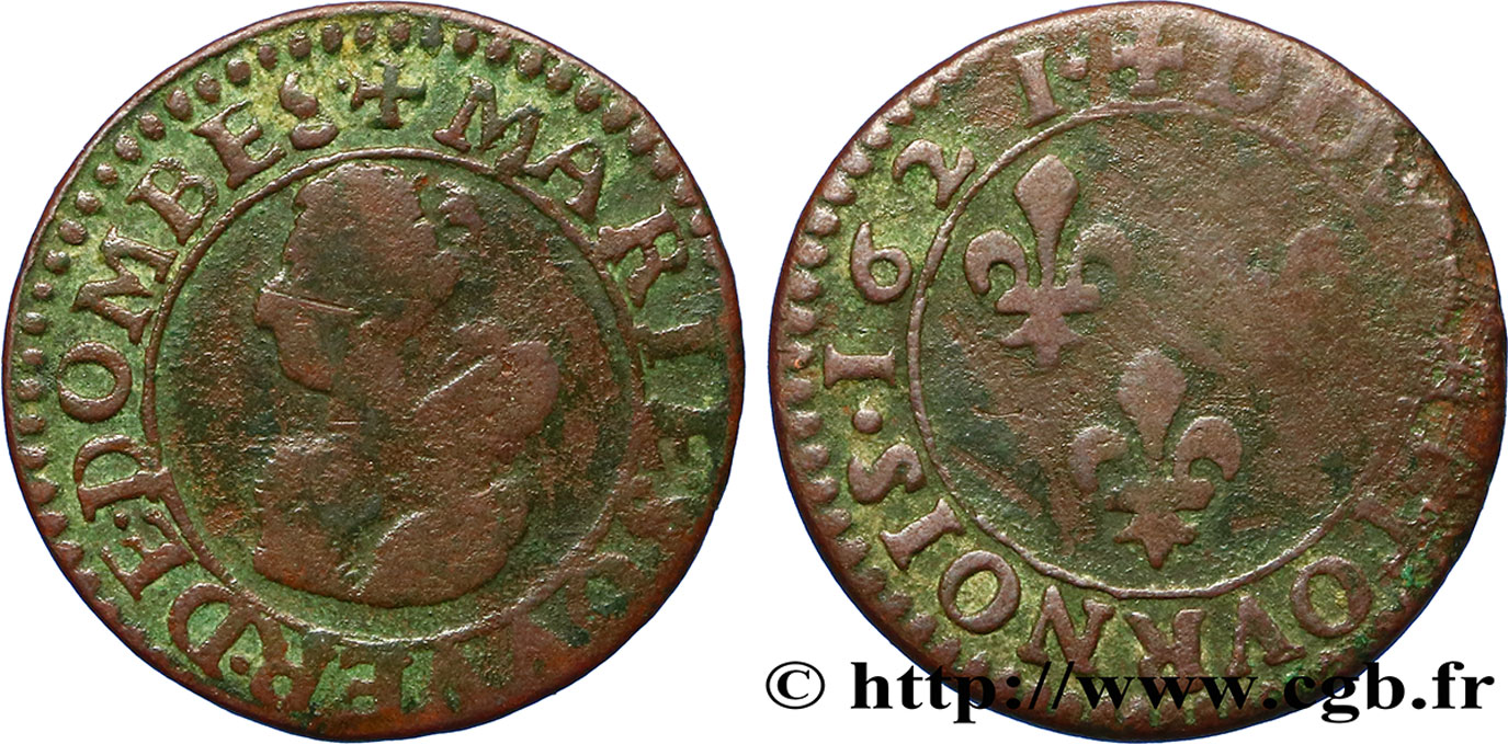 PRINCIPAUTY OF DOMBES - MARIE OF BOURBON-MONTPENSIER Double tournois SS/fSS