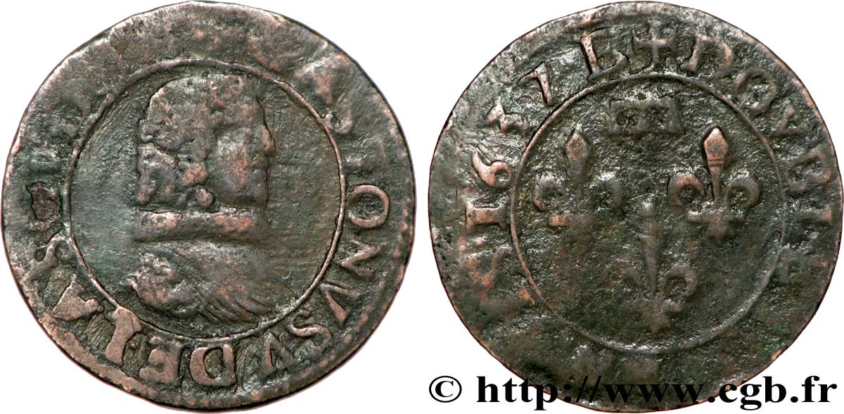 DOMBES - PRINCIPALITY OF DOMBES - GASTON OF ORLEANS Double tournois, type 8 VF