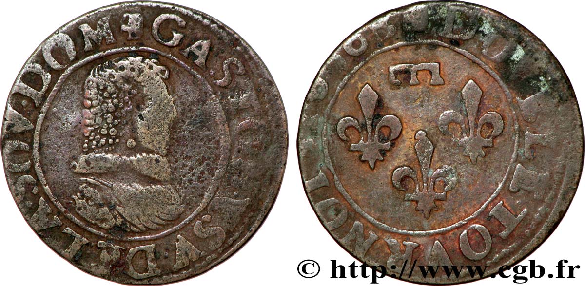 PRINCIPAUTY OF DOMBES - GASTON OF ORLEANS Double tournois, type 8 fSS