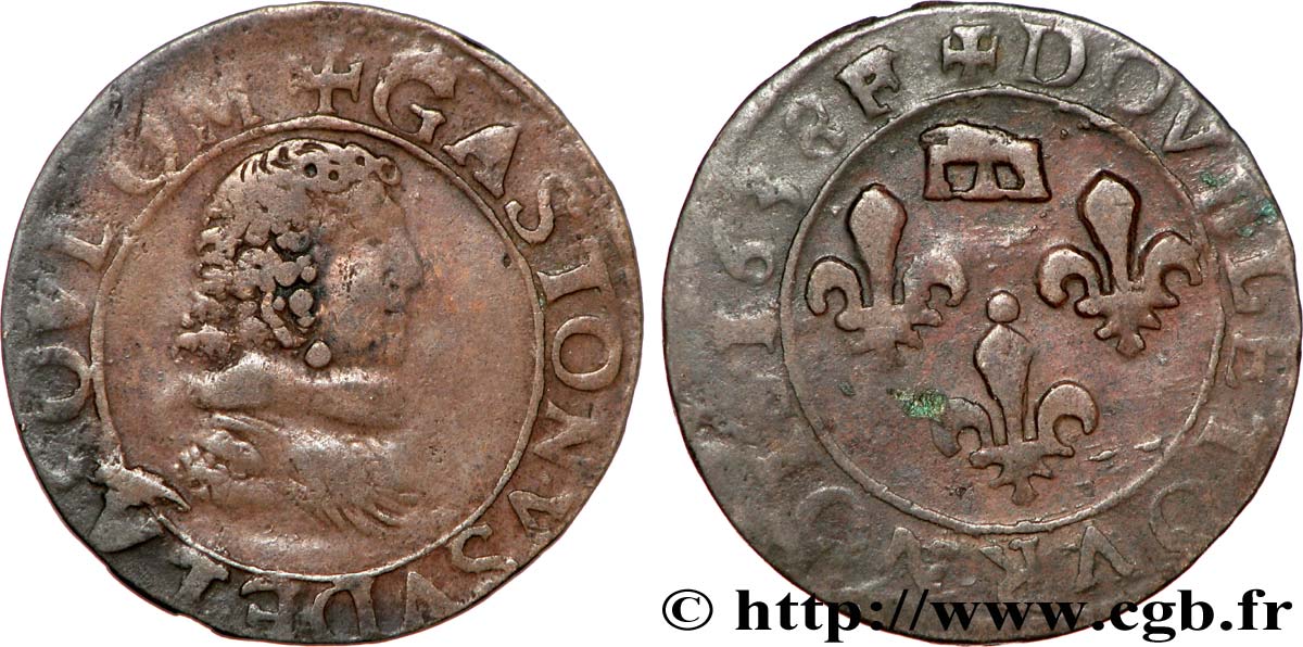 PRINCIPAUTY OF DOMBES - GASTON OF ORLEANS Double tournois, type 8 q.MB