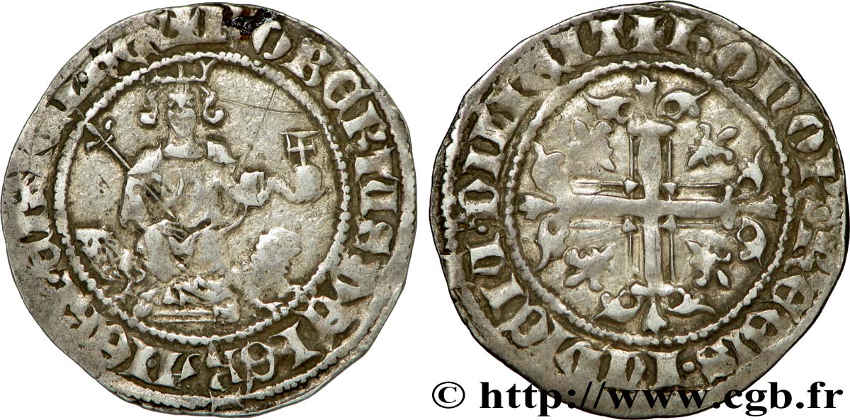 ITALY - KINGDOM OF NAPLES - ROBERT OF ANJOU Carlin d argent, gillat ou robert XF