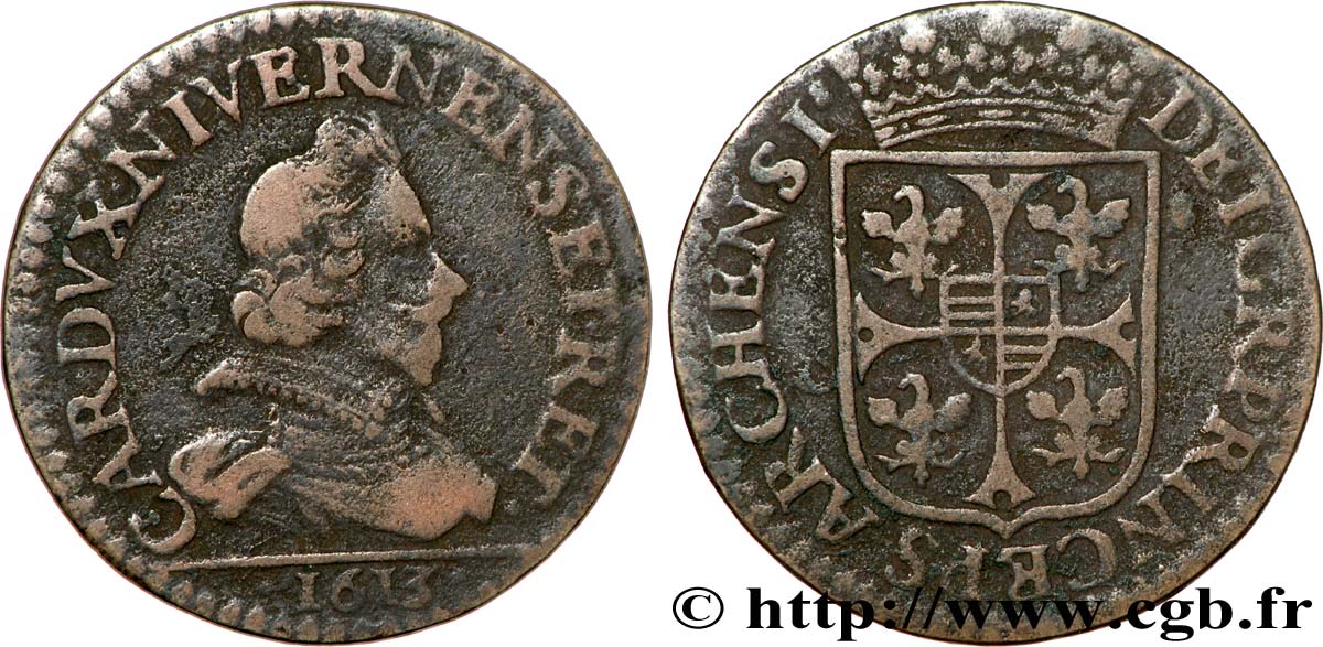 ARDENNES - PRINCIPAUTY OF ARCHES-CHARLEVILLE - CHARLES I OF GONZAGUE Liard, type 3B MBC